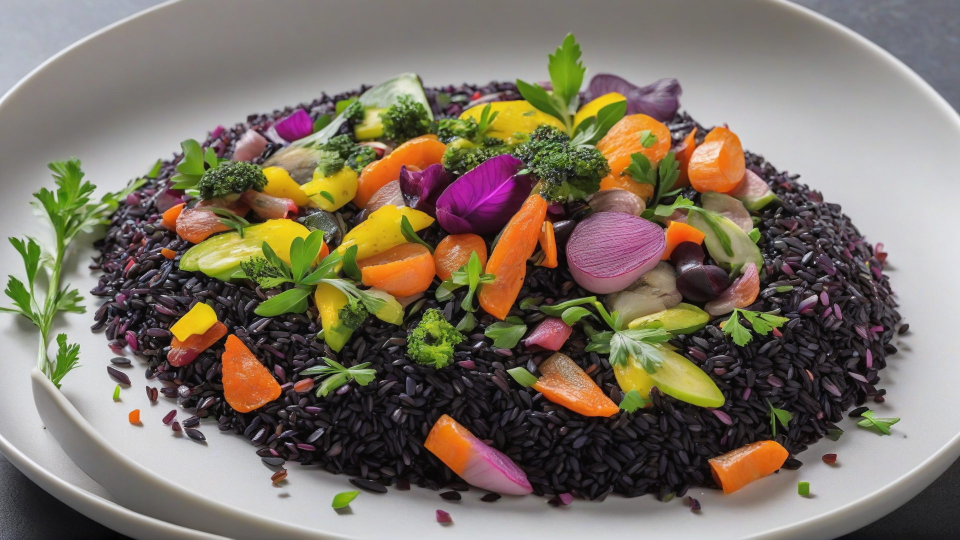 riso nero e verdure